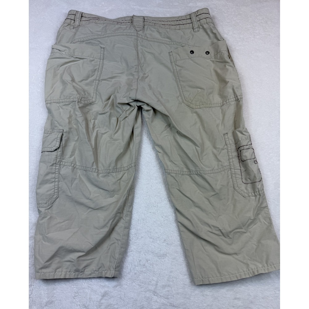 Teddy's Khaki Cargo Cropped Pants Tagged 36 Cotton Nylon
